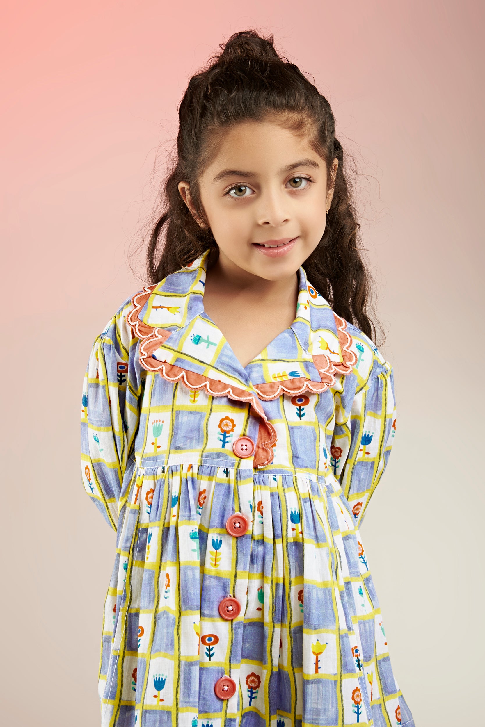 Powder Blue Semi Hard Net Hand Embellished Jacket Dress For Girls Design by  NSS Little Stars at Pernia's Pop Up Shop 2024