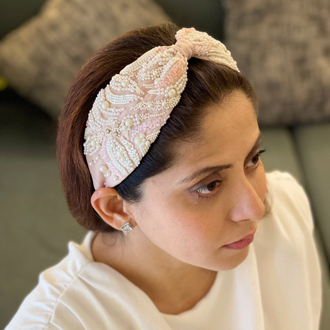 Juliette Pink Pearl Headband