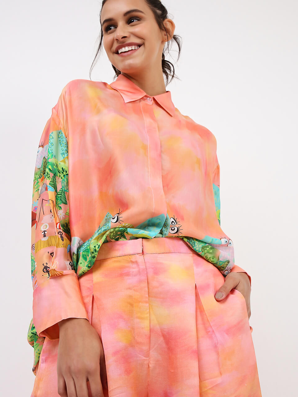A Happy Little Camper Printed Shirt Co-ord Set
