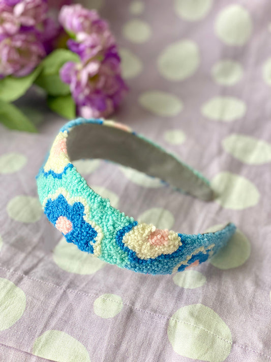 Poppy Blue Handmade Headband