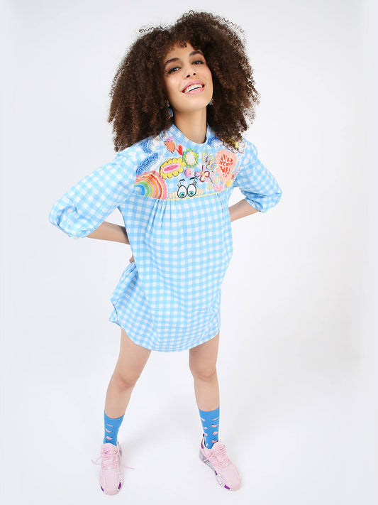 The KEWT Gingham Embroidered Tunic (Joey & Pooh)